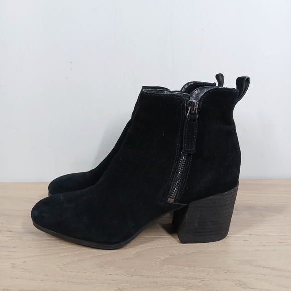 Blondo Shoes - Blondo Black‎ Leather Block Heel Ankle Boots Waterproof 1542